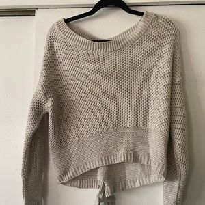 Women’s Express tie-back knit sweater Cream Size XS